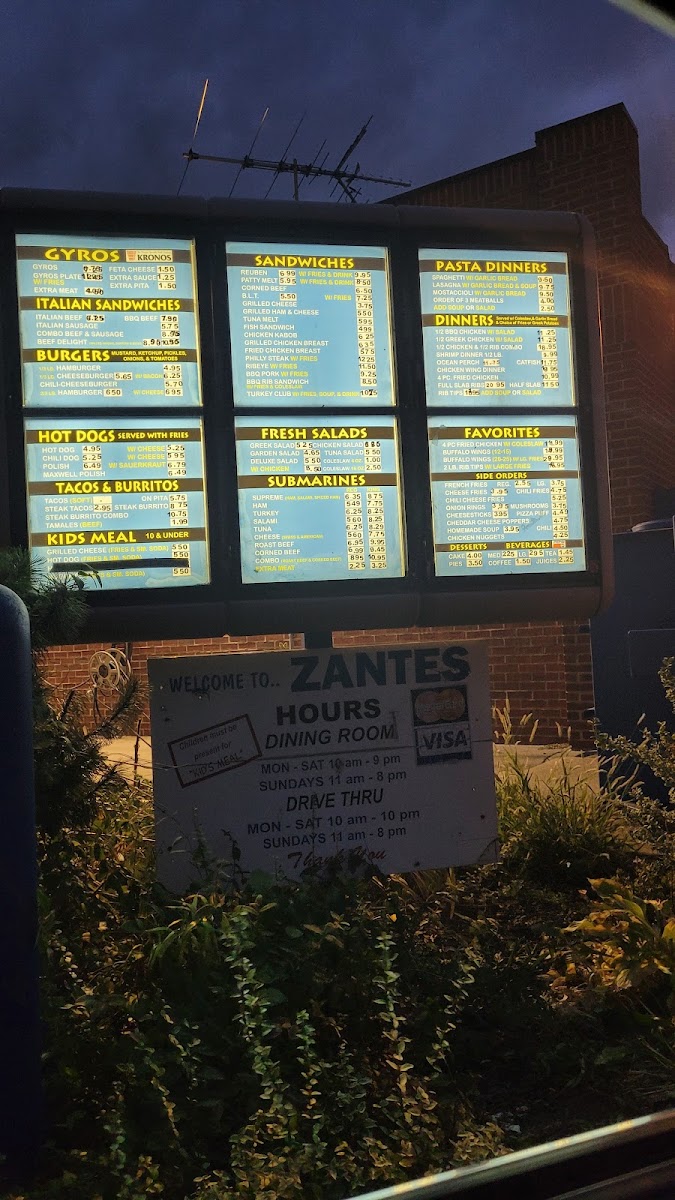 Zantes Restaurant Menu - Image 5